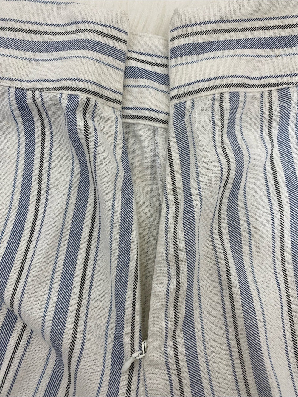 Aqua Blue & White Striped Linen-Rayon Pants - Picture 9 of 9